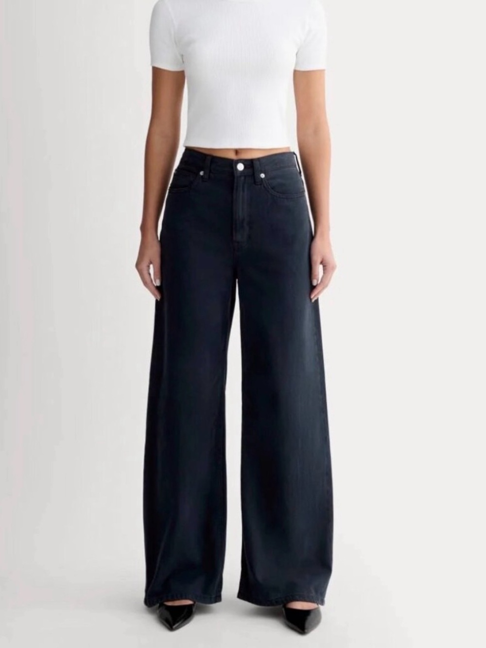 Everlane Black Wide Leg Flare Jeans NWT
